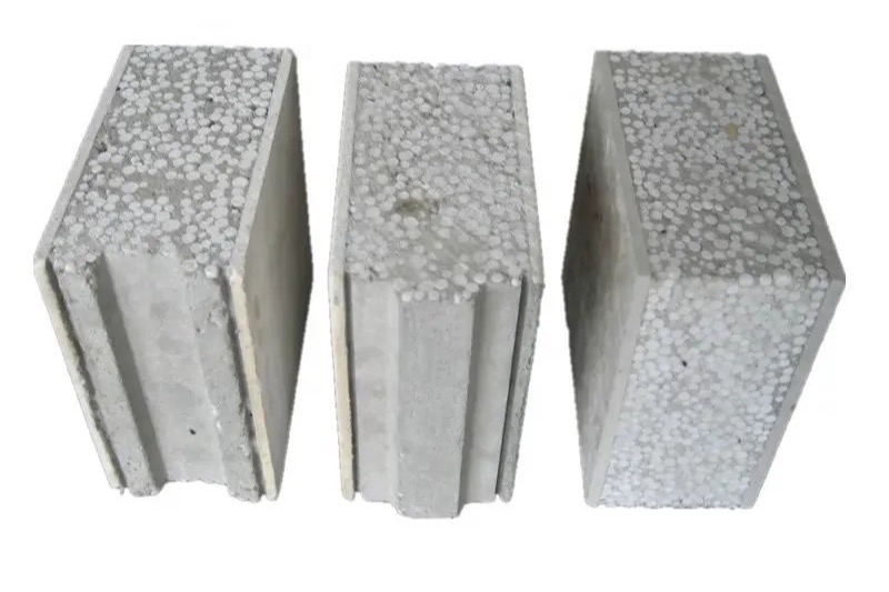 Mặt cắt tấm bê tông Polystyrene với hạt xốp EPS trong lõi